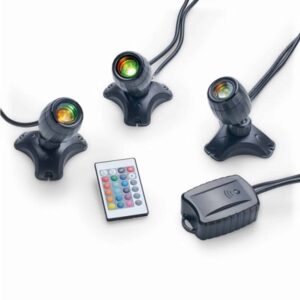 Illuminazione per laghetto RGBW con 3 lampade