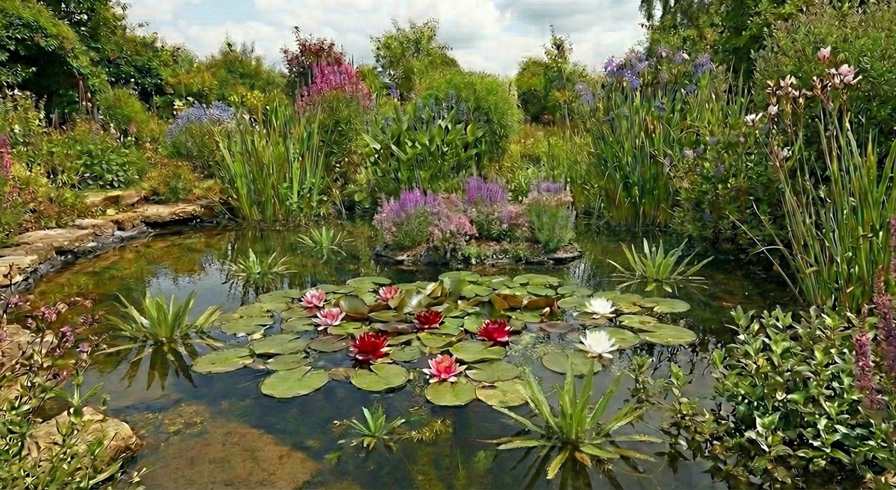 Vijverklant grote tuinvijver Cliente con un grande laghetto da giardino