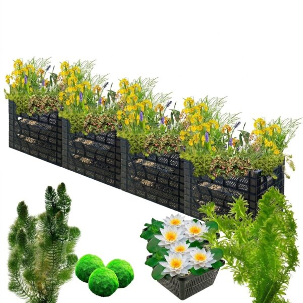 Biofilter 4 torens + Zuurstofplanten en Waterlelies Biofilter 4 torens + Zuurstofplanten en Waterlelies