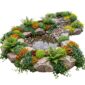 Plantas para bordes de estanques secos, 8-12 m²